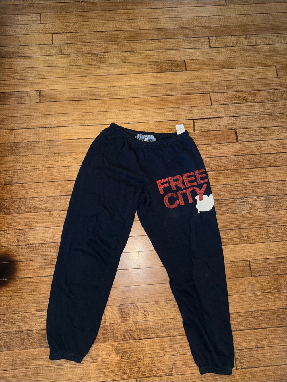 freecity Navy Sweatpants with Red Logo